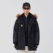 需礼金： Cabbeen 卡宾 男士羽绒服中长大衣连帽保暖外套