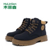 MULINSEN 木林森 运动休闲鞋男款马丁靴防滑保暖秋冬季新款男士中帮大黄靴