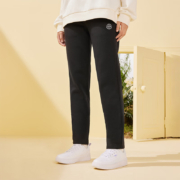 361度 运动裤女基础休闲裤子 【加绒平口】纯黑4701 2XL