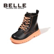 BeLLE 百丽 女童马丁靴靴子中大童秋冬季防滑时尚休闲百搭短靴单靴公主鞋