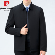 pierre cardin 皮尔卡丹 男装棉服 秋冬季加厚保暖纯色商务休闲棉衣 黑色