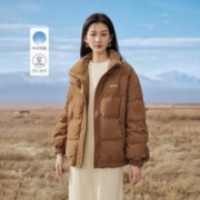 INMAN 茵曼 加厚保暖鸭绒短羽绒服女2023冬季新款复古灯芯绒红色新年外套