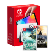 京东百亿补贴：Nintendo 任天堂 Switch OLED/续航加强日版OLED白色+荒野之息+王国之泪（加赠2年会员