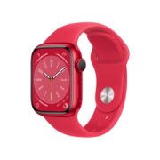 Apple/苹果 Watch Series 8 智能手表GPS款41毫米红色铝金属表壳红色运动型表带 iwatch S8 MNP73CH/A