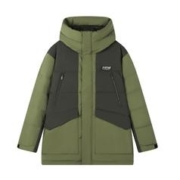 Semir 森马 冬季热卖个性撞色拼接连帽潮男生中长款保暖羽绒服男