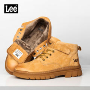 Lee 东北雪地靴时尚冬季男靴男女加绒保暖同款情侣靴子大黄靴子马丁靴 黄色 40 男款
