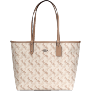 蔻驰（COACH）奢侈品女士限量款大号托特包马车印花手提单肩91107 品牌授权直供