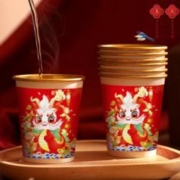特厚金箔龙运连连纸杯50只*250ml