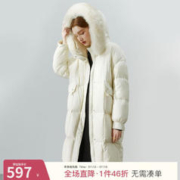 范思蓝恩 22FS4191狐狸毛领连帽羽绒服