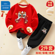 JEANSWEST 真维斯 儿童加绒拜年服套装