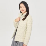 冰洁BENGEN 小众菱格长袖女式羽绒服