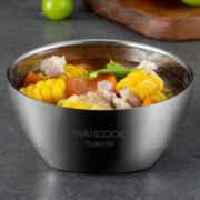 MAXCOOK 美厨 316不锈钢碗 汤碗双层隔热 餐具面碗12cm MCWA429