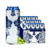 plus会员：雪花啤酒（Snowbeer） 黑狮白啤全麦芽酿造 500ml*12听+赠品（黄飞红 麻辣花生25g*10袋 ）
