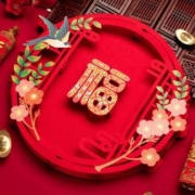 寻年味 2024龙年门贴新年装饰平安是福福字剪纸窗花春节过年室内家用高档