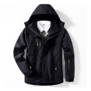 京东百亿补贴:EEP SPIRIT吉普 三合一加厚防风防水保暖棉服外套 201/男款黑色 XL