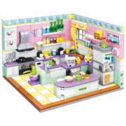 哲高 积木拼装玩具街景小屋系列卧室客厅过家家儿童玩具女孩生日礼物 00872小屋书房-623颗粒