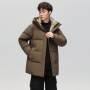 雪中飞 冬男士短款连帽羽绒服日系舒适防风保暖加厚户外