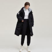 雪中飞 防风连帽中长款女羽绒服