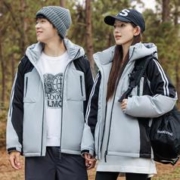 YAYA 鸭鸭羽绒服 冬季时尚拼色机能胸袋保暖工装连帽休闲羽绒服男