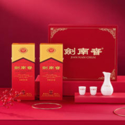 限移动端、京东百亿补贴：剑南春 水晶剑 52度 558ml*2瓶 带盒双支礼盒 浓香型白酒（含礼品袋）
