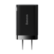 倍思苹果充电器PD30W快充头 双口U+C兼容27W/20W 适用大功率手机苹果iPhone15/14promax/iPad平板 黑