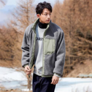 GIORDANO 佐丹奴 双面穿羊羔绒立领夹克01073675