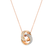 施华洛世奇（SWAROVSKI）新年礼物 施华洛世奇 FURTHER玫瑰金色环扣项链 美拉德风格