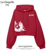 La Chapelle City 拉夏贝尔 女士连帽卫衣短款