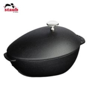 staub 珐宝 珐琅锅平底无涂层铸铁锅煲汤锅具双耳炖锅煮奶锅贝类锅25cm 贻贝锅