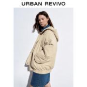UR 2023秋冬新款女时尚休闲简约宽松连帽口袋开襟羽绒服UWL130063