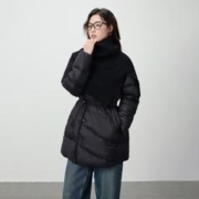 ERAL 艾莱依 斜门襟羽绒服女中长款立领外套女