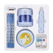deli 得力 33303 电动文具套装5件套 智慧蓝