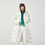 YANXUAN 网易严选 白鸭绒羽绒服女冬季保暖时尚中长款连帽加厚外套