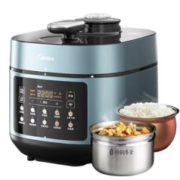 预售、PLUS会员：Midea 美的 浓香系列 MY-C552N 电压力锅 5L 榭湖银