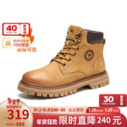 CAMEL 骆驼 马丁靴男时尚舒适情侣款厚底增高工装大黄靴户外运动徒步登山鞋子 G122W7757TR 金黄色(男款加绒) 41