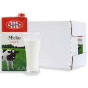 妙可Mlekovita 波兰进口黑白牛系列 全脂3.2UHT纯牛奶1L*12盒全脂高钙
