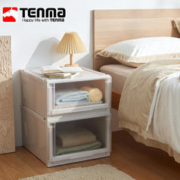 TENMA 天马 收纳箱抽屉式收纳柜Fits优妮特组合柜4525整理收纳盒可加脚轮 1个装 卡其色 45*55*25cm