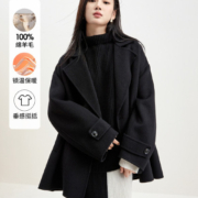 SENTUBILA 尚都比拉 女士100%绵羊毛双排扣大衣外套