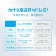 ANKER安克 MFi认证苹果数据线3A适用苹果14/13ProMax手机20W/30W充电器 Type-C苹果快充充电线 0.9m粉