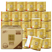 plus会员、需抢劵：清风 卷纸 金装love160克27卷 4层加厚 *4件+凑单