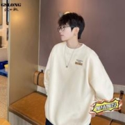 GSLONG 港士龙 卫衣男重磅秋冬季日系复古潮套头上衣宽松休闲加绒加厚外套