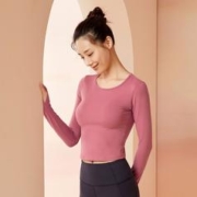 fashionyoga 凡圣瑜伽 瑜伽服女上衣秋冬季短款瑜伽长袖健身服女舞蹈服女成人练功服