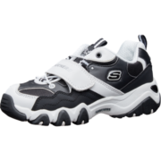 Skechers斯凯奇童鞋男童运动鞋春秋款儿童老爹鞋轻便中大童跑步鞋406118L 黑色/红色/BKRD/男童 33.5