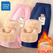 JEANSWEST 真维斯 儿童加绒卫裤 羊羔绒加厚保暖2条