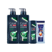 清扬（CLEAR）男士专研去屑头皮护理2倍控油型洗发水570g*2+洗发100g+沐浴100g
