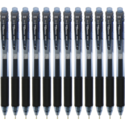 派通（Pentel）0.5mm中性笔速干水笔 彩色按挚式针管式签字笔BLN105 黑色12支装