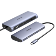 绿联 Type-C扩展坞USB-C转HDMI/VGA拓展坞PD100W快充千兆网线转接头3.0分线器适用苹果15 Macbook华为笔记本