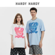 HARDY HARDY 2023夏新款宽松夜光印花小熊纯棉短袖T恤男女半袖体恤