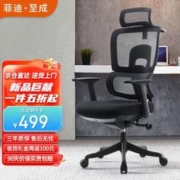 限移动端：FD·MONSTER 菲迪-至成 F181 人体工学椅 海绵座垫+2D扶手3D腰托-黑升级版