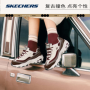 斯凯奇奶茶熊丨Skechers老爹鞋女士休闲鞋灯芯绒拼接厚底增高百搭女款